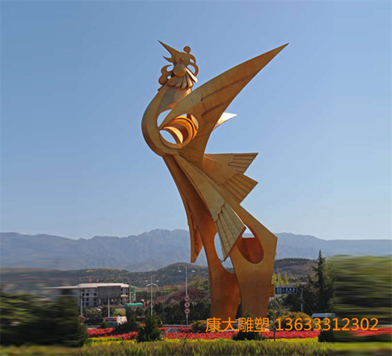 现代城市不锈钢凤凰雕塑大型凤凰不锈钢雕塑厂家