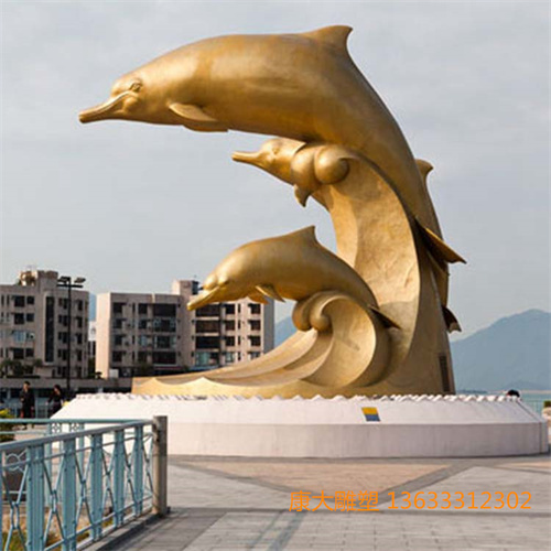 園林不銹鋼海豚雕塑地標(biāo)性海豚群不銹鋼雕塑擺件廠家