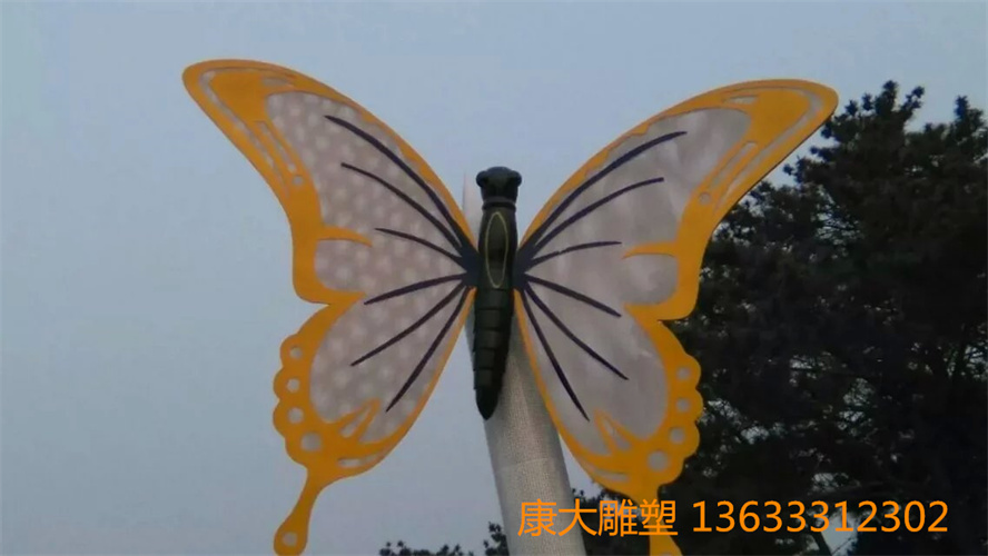 現(xiàn)貨蝴蝶不銹鋼雕塑園林不銹鋼仿真蝴蝶雕塑擺件