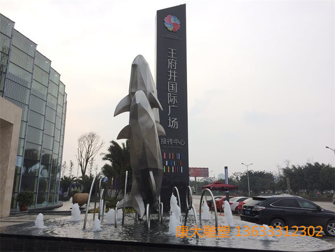 房地產(chǎn)不銹鋼海豚雕塑景觀海豚不銹鋼雕塑定制廠家