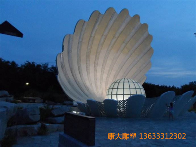 大型廣場(chǎng)不銹鋼仿真貝殼雕塑戶(hù)外仿真貝殼雕塑擺件