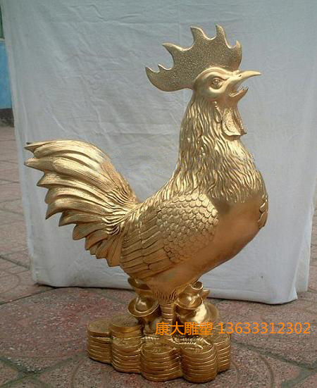 铸铜公鸡雕塑摆件景观铸铜动物公鸡雕塑摆件厂家