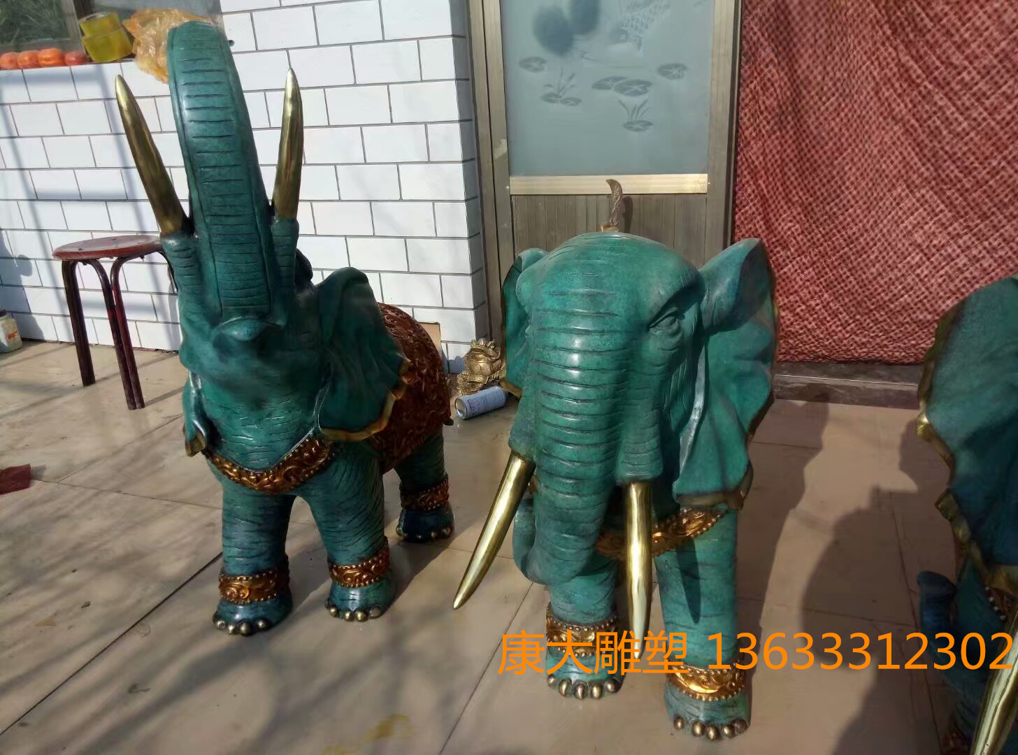 大象鑄銅雕塑鑄銅動物大象造型雕塑擺件