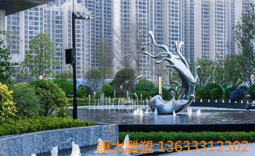 創(chuàng)意浪花不銹鋼雕塑現(xiàn)代城市浪花不銹鋼雕塑