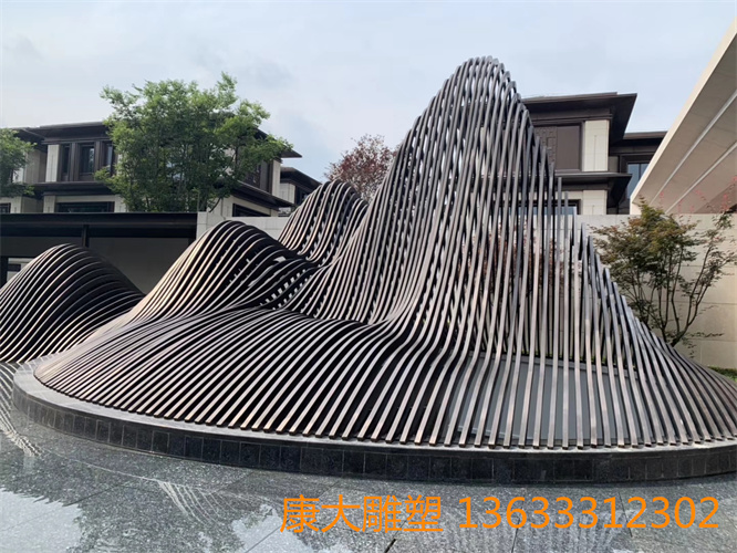 現代城市不銹鋼假山雕塑室外不銹鋼假山雕塑擺件