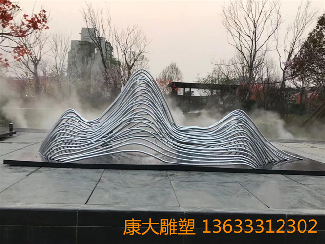 水景不銹鋼假山雕塑擺件景觀假山不銹鋼雕塑制作廠