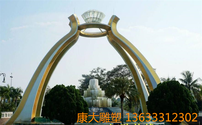 大型广场不锈钢戒指雕塑摆件城市不锈钢戒指雕塑厂