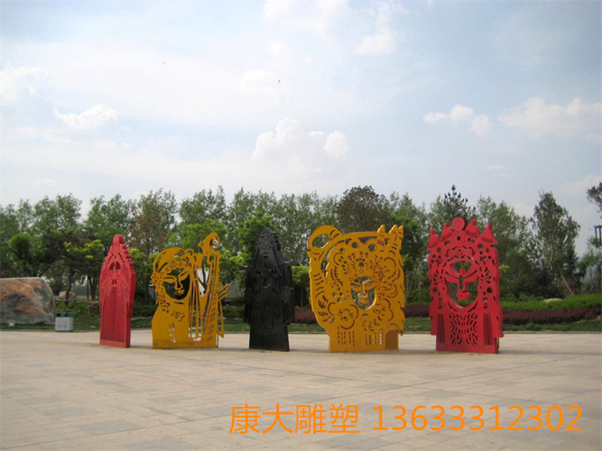 地标性脸谱不锈钢雕塑摆件市政不锈钢脸谱雕塑厂家