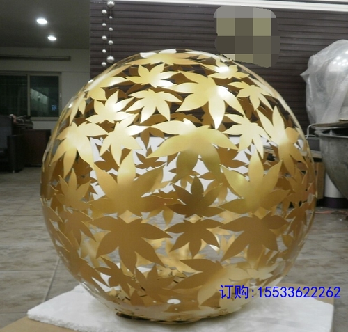 不锈钢镂空球雕塑户外铁艺发光花球金属圆球房地产景观装饰摆件