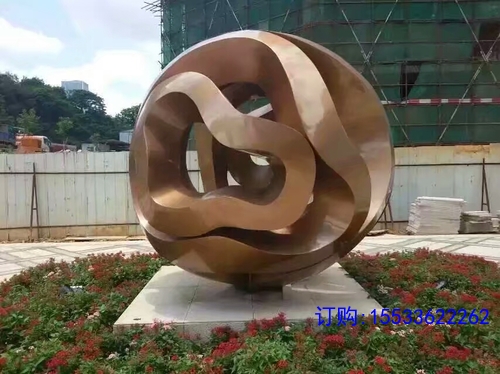 户外不锈钢镂空球雕塑铁艺发光花球金属圆球酒店房地产景观摆件