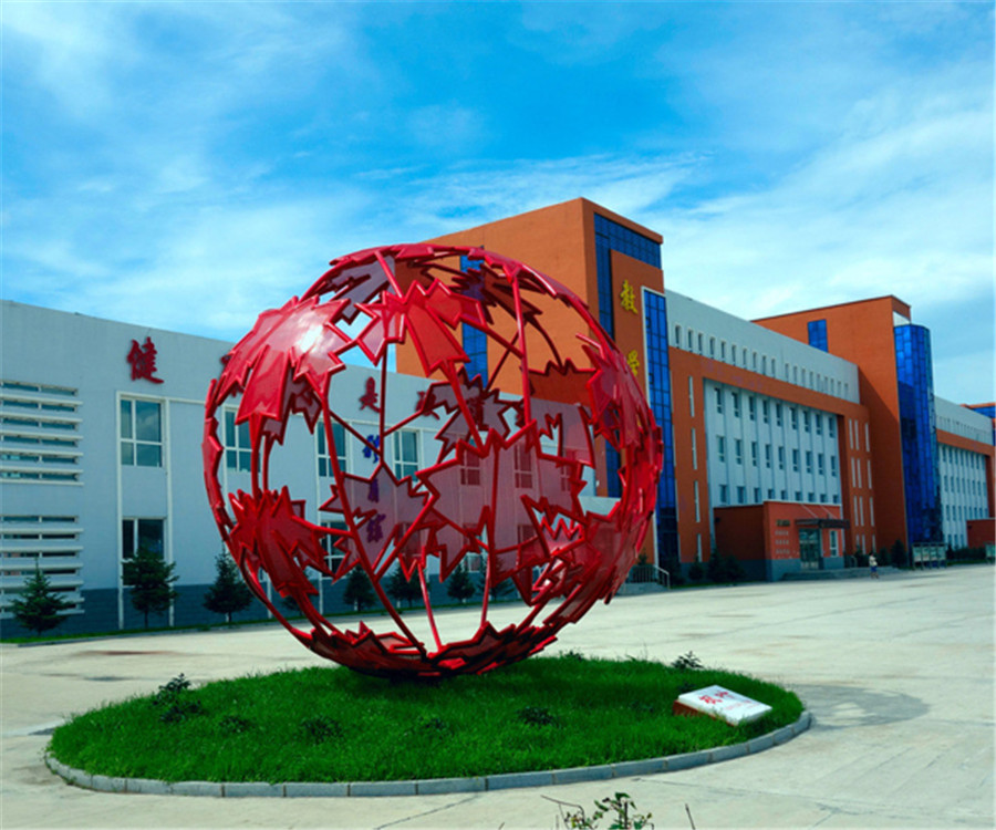 不锈钢镂空球雕塑铁艺发光花球金属圆球酒店房地产景观摆件