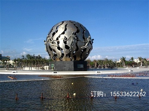 不锈钢镂空球雕塑铁艺发光花球金属圆球酒店房地产景观摆件