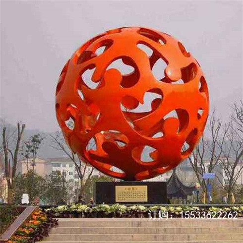 定制户外不锈钢铁艺镂空球圆球花球雕塑广场景观水景创意装饰摆件