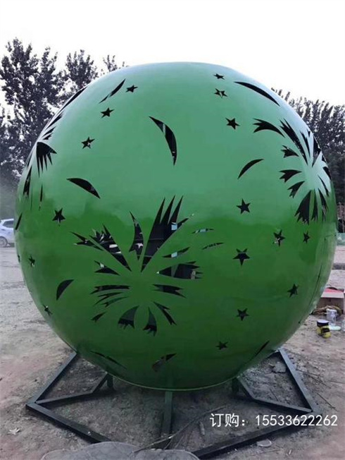 不锈钢镂空球雕塑铁艺发光花球金属圆房地产景观装饰摆件定制