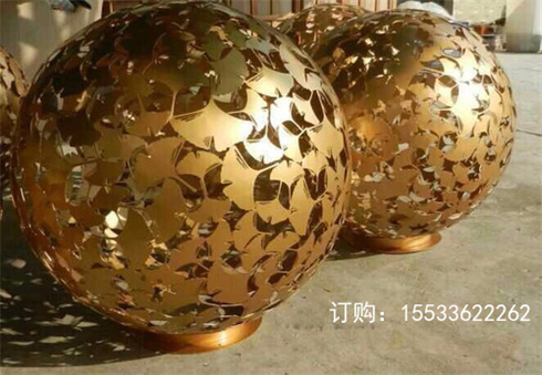 不锈钢镂空球雕塑户外铁艺发光花球金属圆球房地产景观装饰摆件
