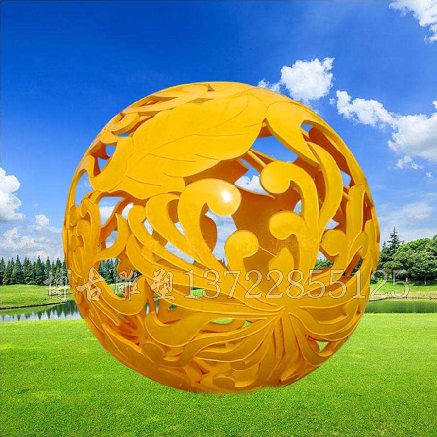 景觀球不銹鋼雕塑鏤空球雕塑大型公園廣場擺件