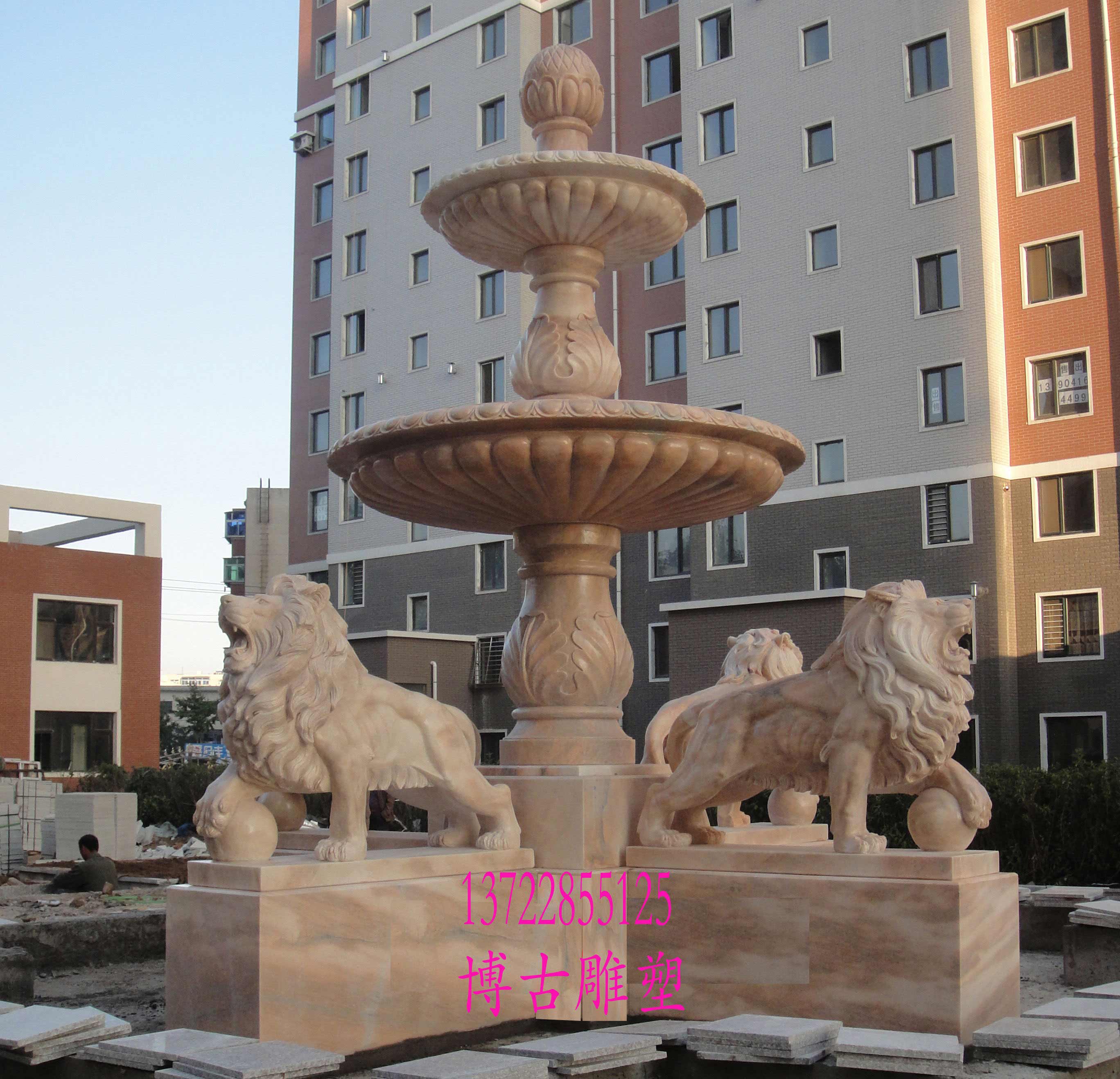 歐式石雕噴泉動物噴泉廣場別墅噴泉