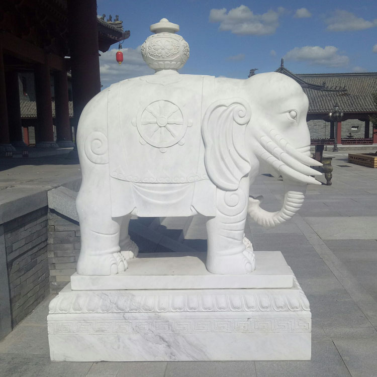 石雕大象  漢白玉石雕動物大象 商場公園門口擺件