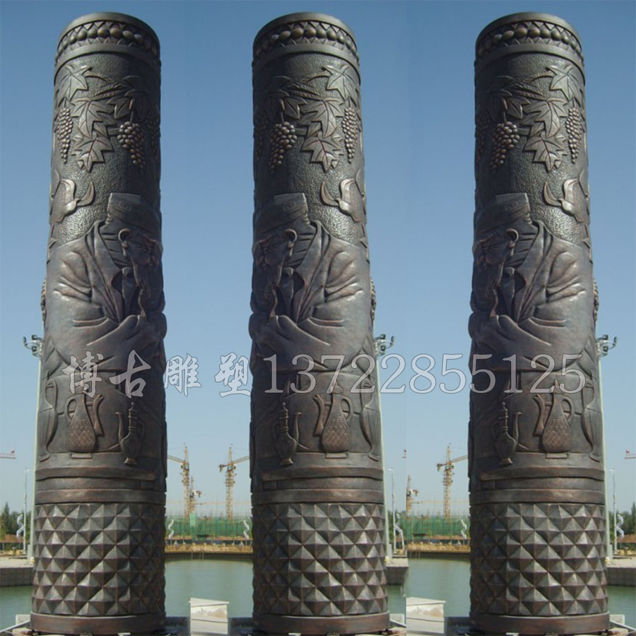 鑄銅銅雕柱子雕塑廣場公園雕塑