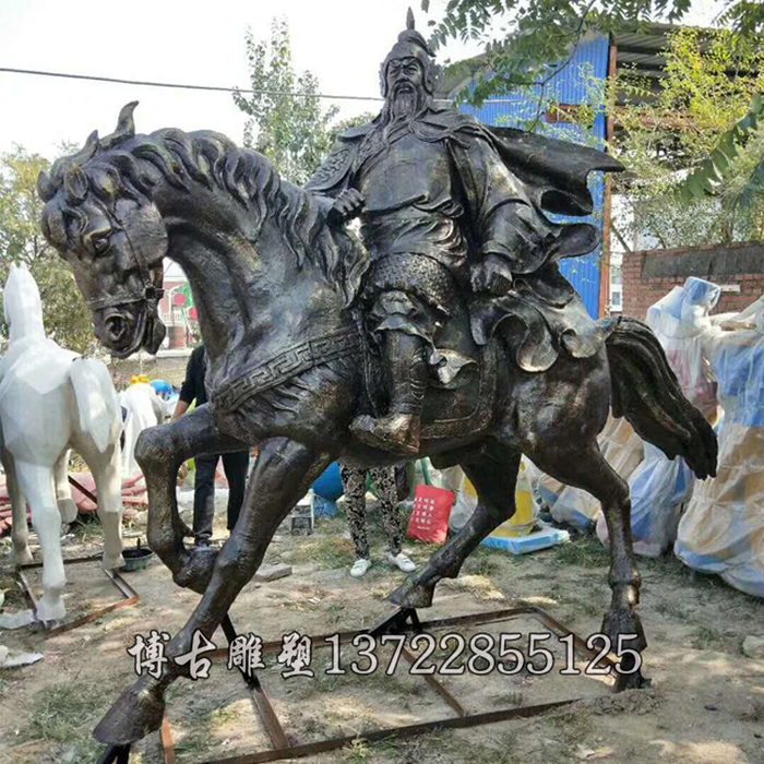 玻璃鋼雕塑  玻璃鋼騎馬人物雕塑  廣場城市擺件 河北廠家