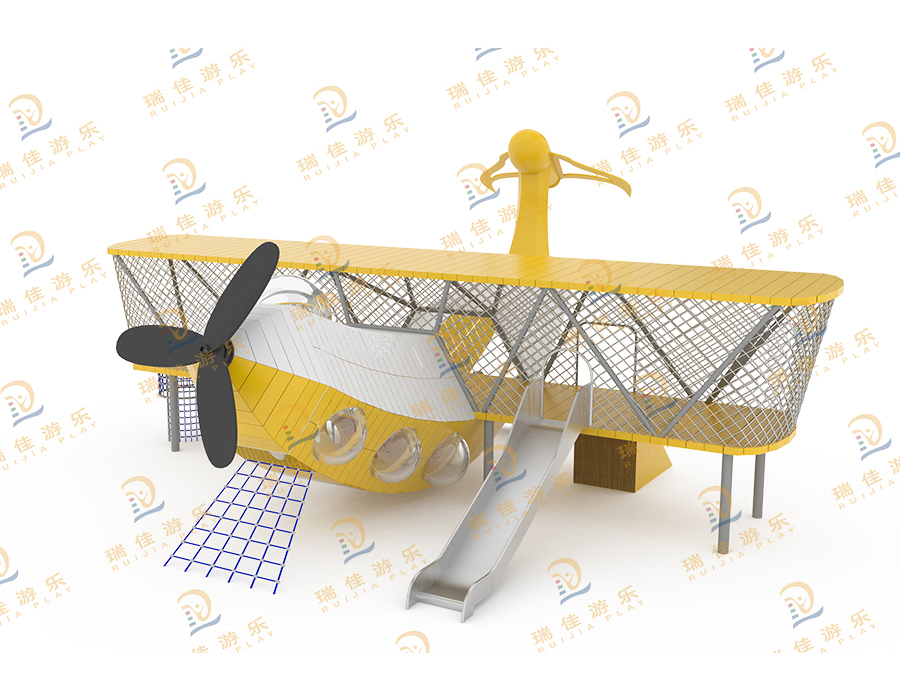 飞机造型组合不锈钢滑梯