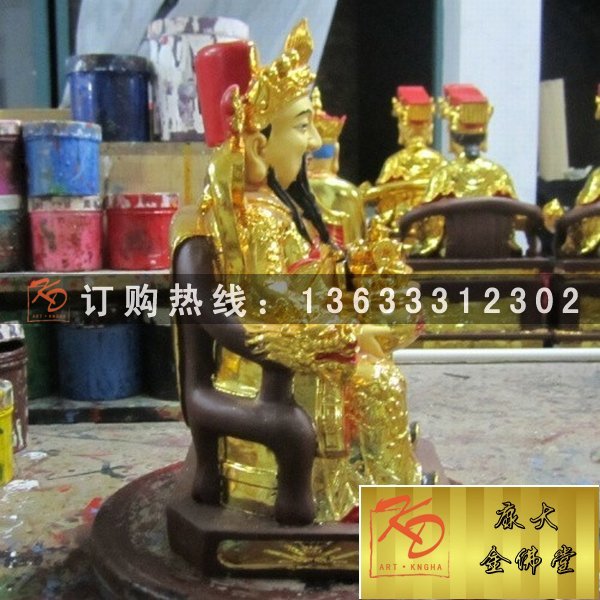 文武财神神像坐像 玻璃钢赵公明彩绘贴金 大型寺庙供奉佛像定制