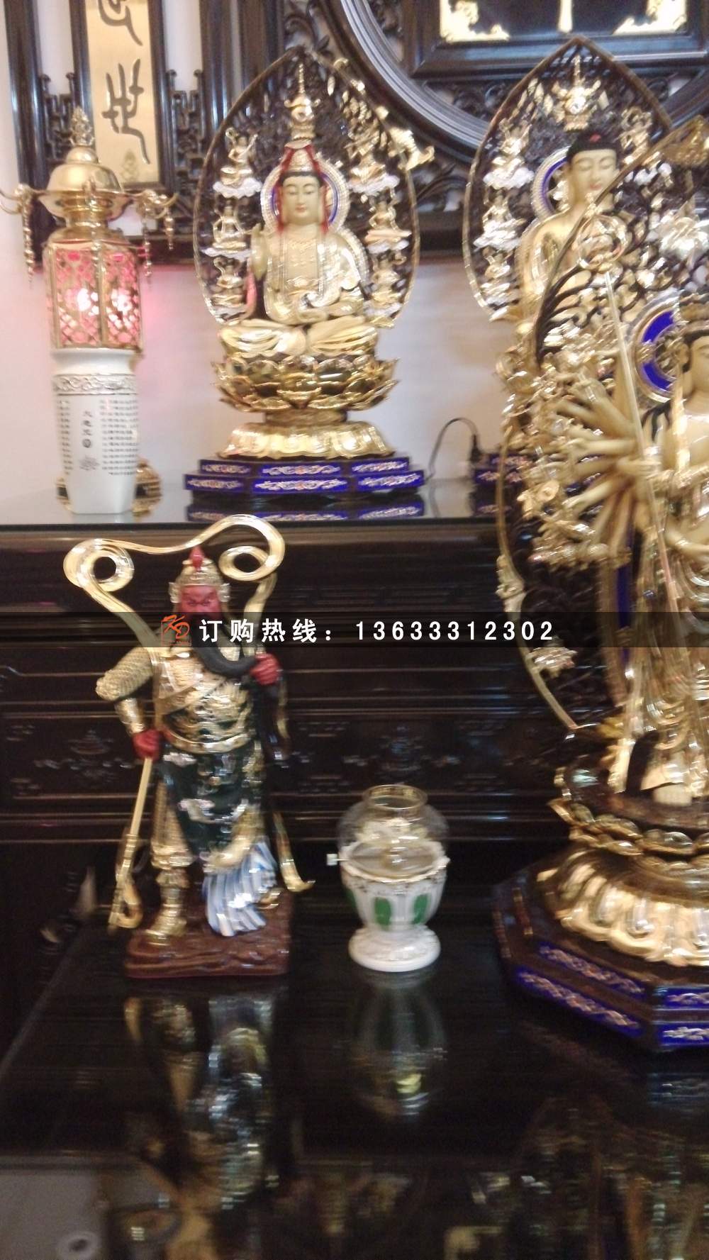 玻璃钢彩绘佛像雕塑 大型铜雕铜佛像雕塑