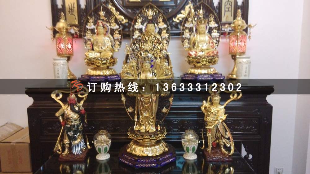 大型铜雕佛像如来佛雕塑 玻璃钢彩绘寺庙阿弥陀佛摆件