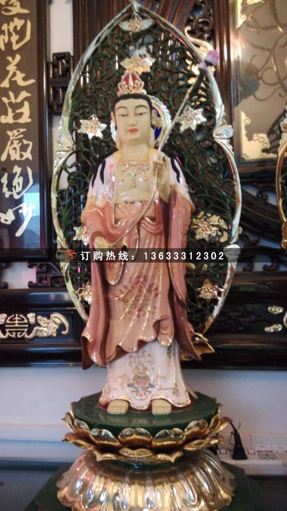 雕塑佛像厂家 塑钢玻璃钢彩绘佛像西方三圣佛像雕塑生产厂家