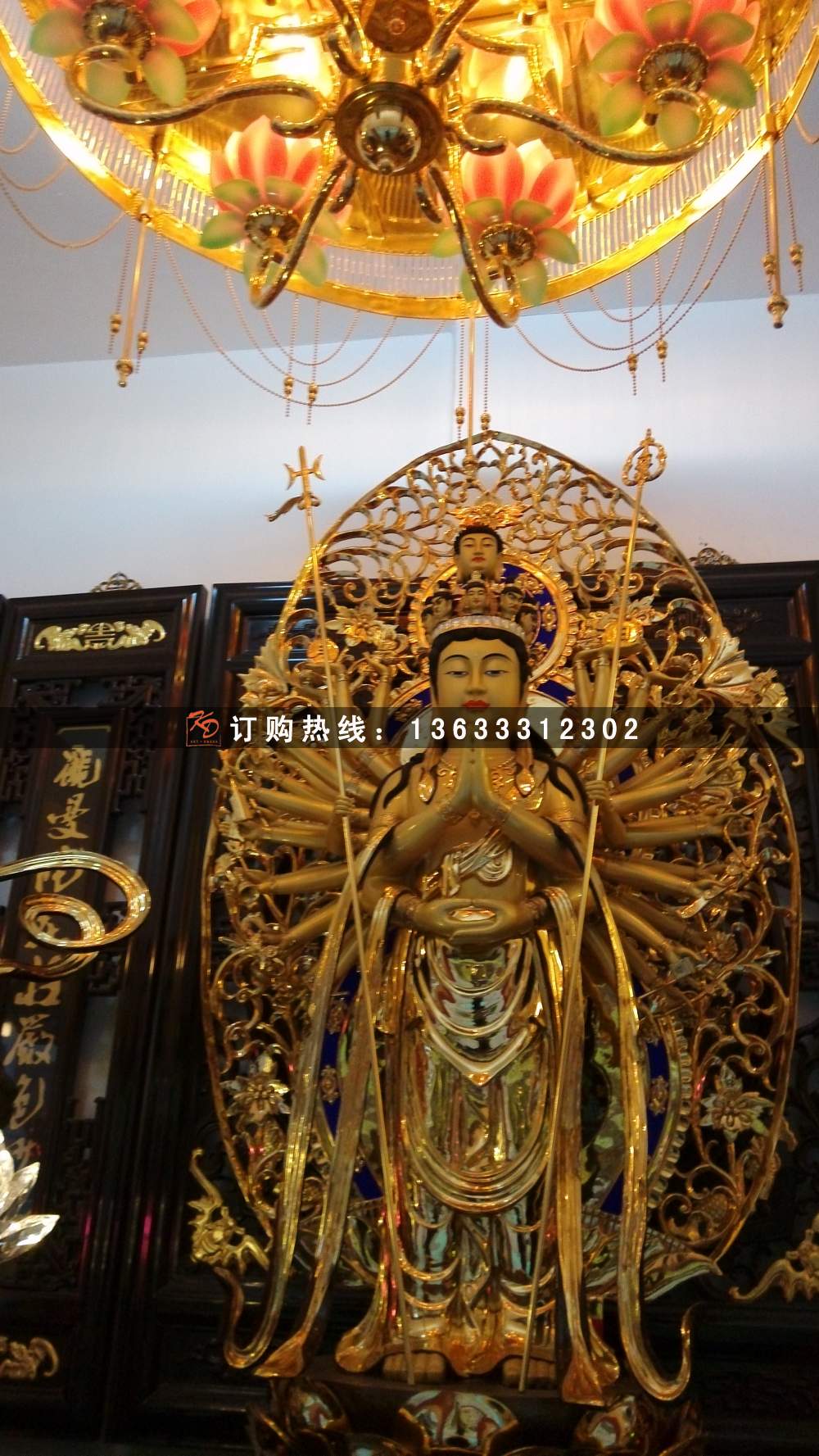 西方三圣佛像铜雕阿弥陀佛释迦牟尼玻璃钢彩绘寺庙观音菩萨雕像