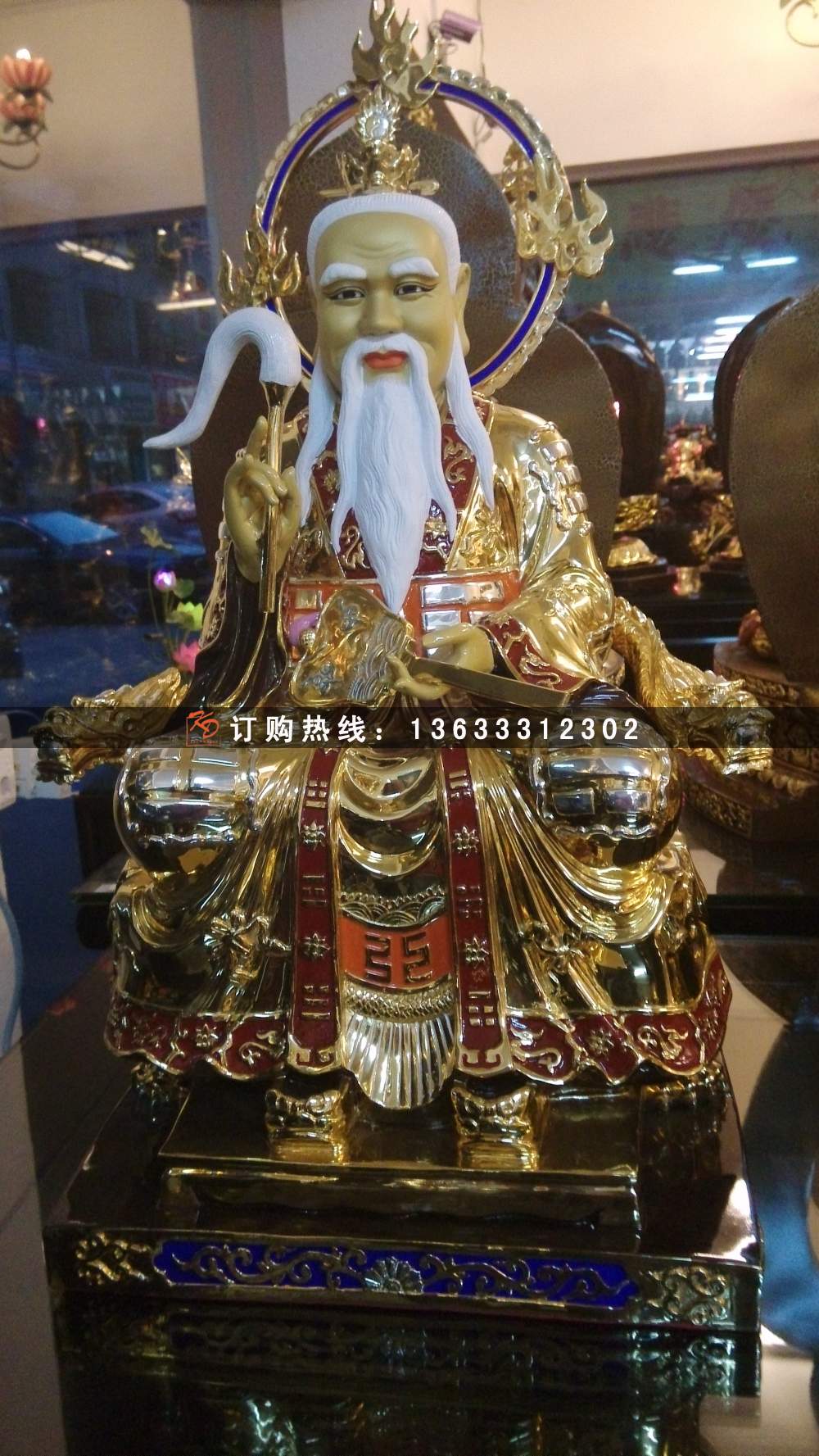 佛像摆件 玻璃钢彩绘神像雕塑 玻璃钢佛像雕塑