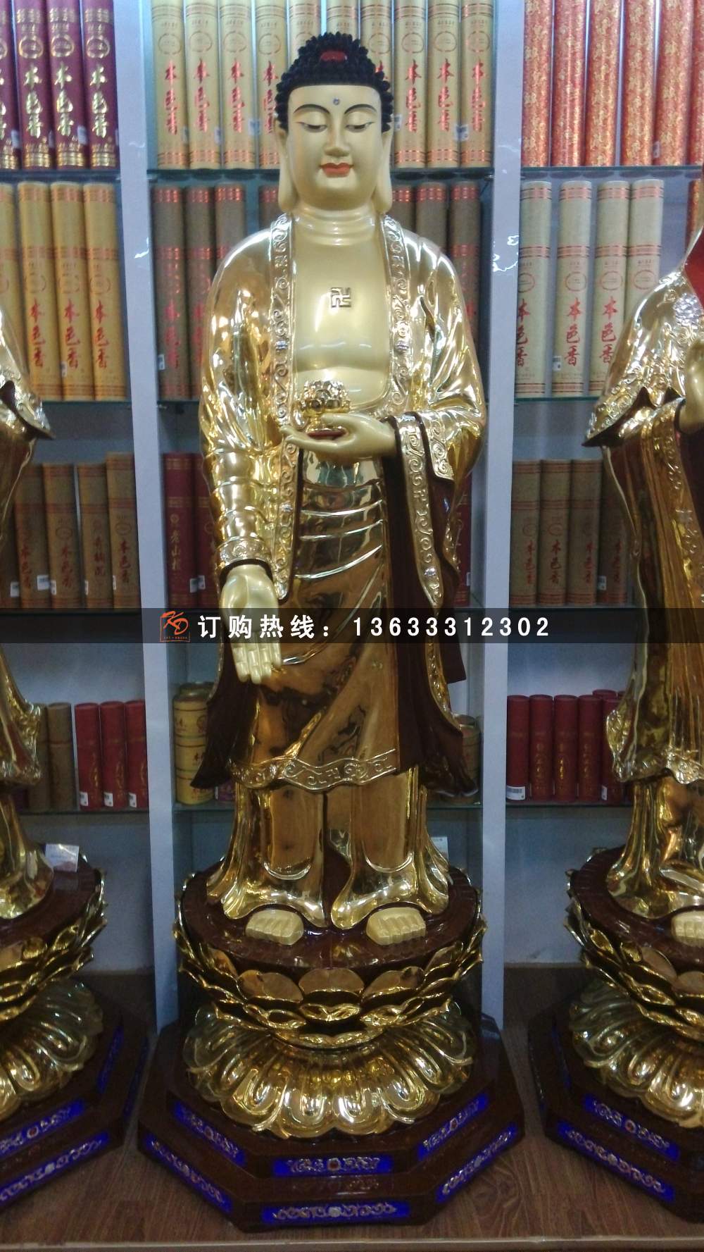 铸铜彩绘地藏菩萨 药上菩萨玻璃钢药王菩萨彩绘佛像定制