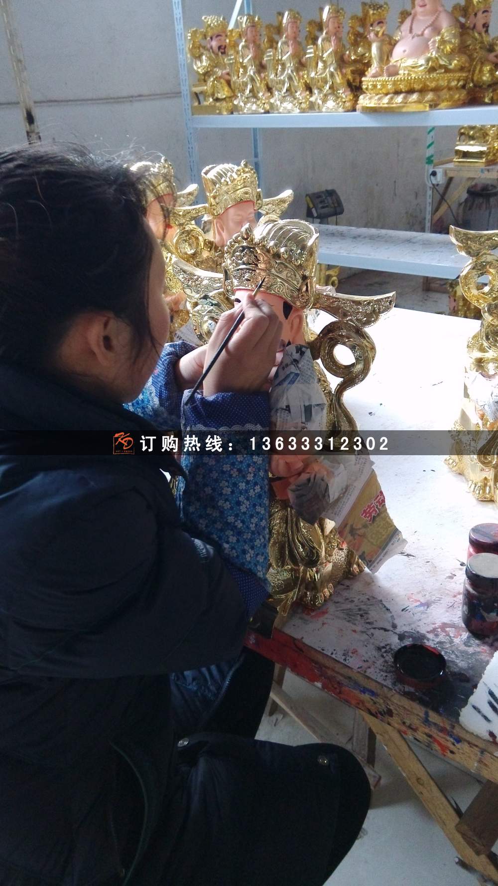 定做鳌鱼观音佛像雕塑大型玻璃钢贴金彩绘泥塑等佛主像