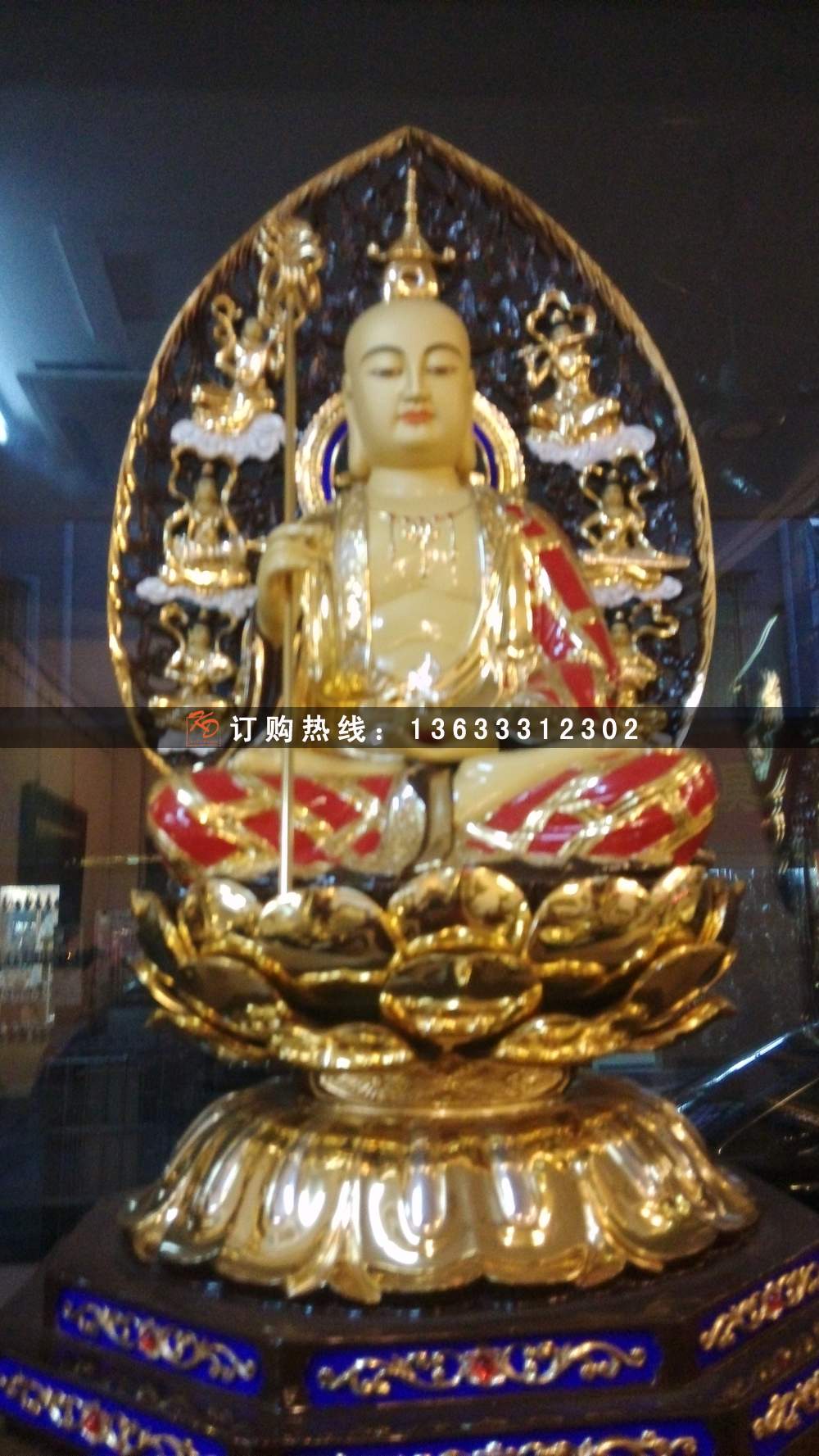 雕塑彩绘佛像雕塑厂家 玻璃钢彩绘十八罗汉尊者佛像