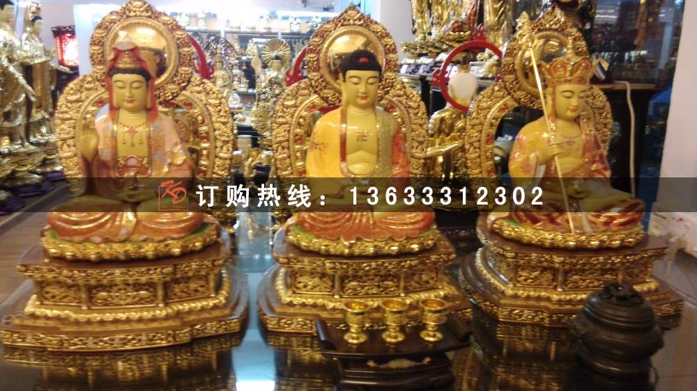 佛像彩绘玻璃钢雕塑 玻璃钢彩绘神像厂生产