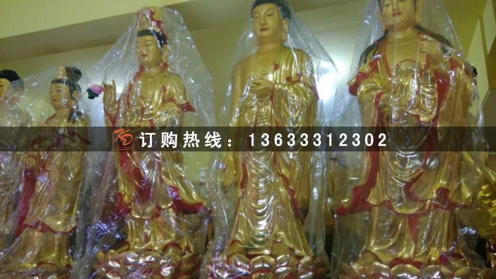 玻璃钢彩绘观音佛像雕塑 禅相雕塑寺庙彩绘观世音菩萨佛像