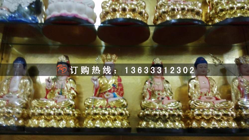寺庙大型佛像 玻璃钢彩绘观音菩萨 黄铜雕塑像自在观音