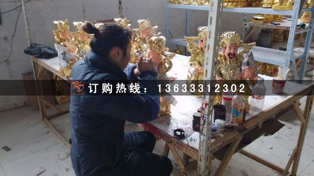 玻璃钢彩绘佛像雕塑厂  彩绘西方三圣定做