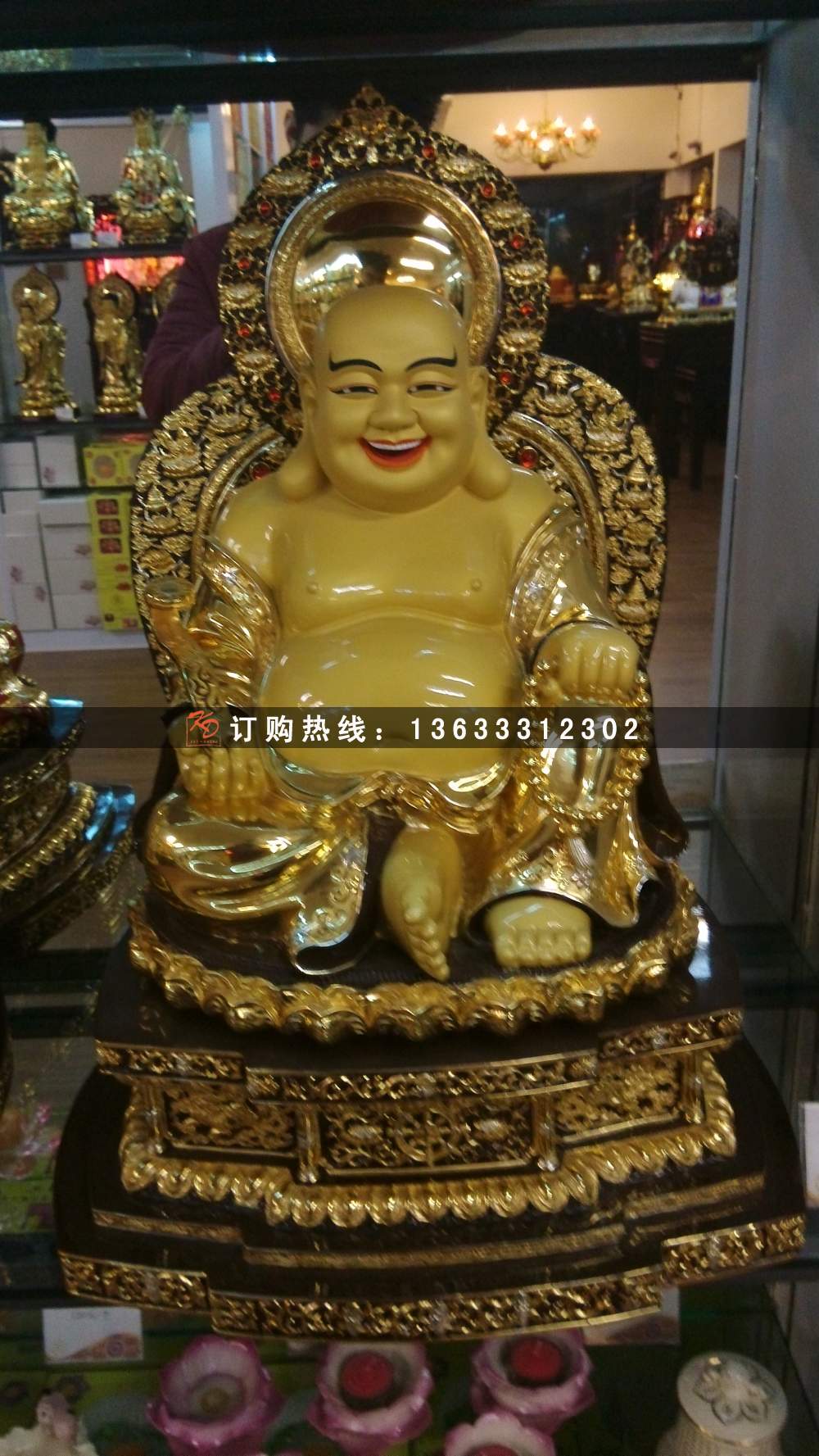 玻璃钢佛像雕塑地藏王菩萨2米 贴金彩绘文公道明 玻璃钢雕塑