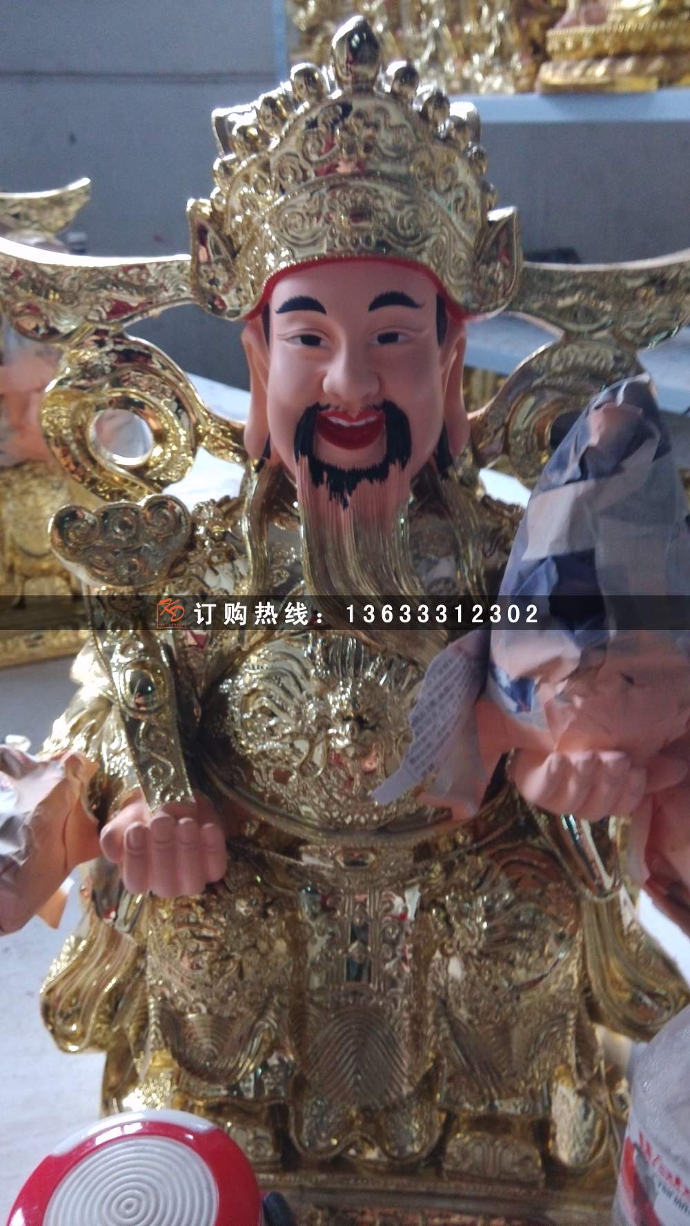 宗教佛像玻璃钢雕塑寺院寺庙摆件 贴金彩绘铜佛像