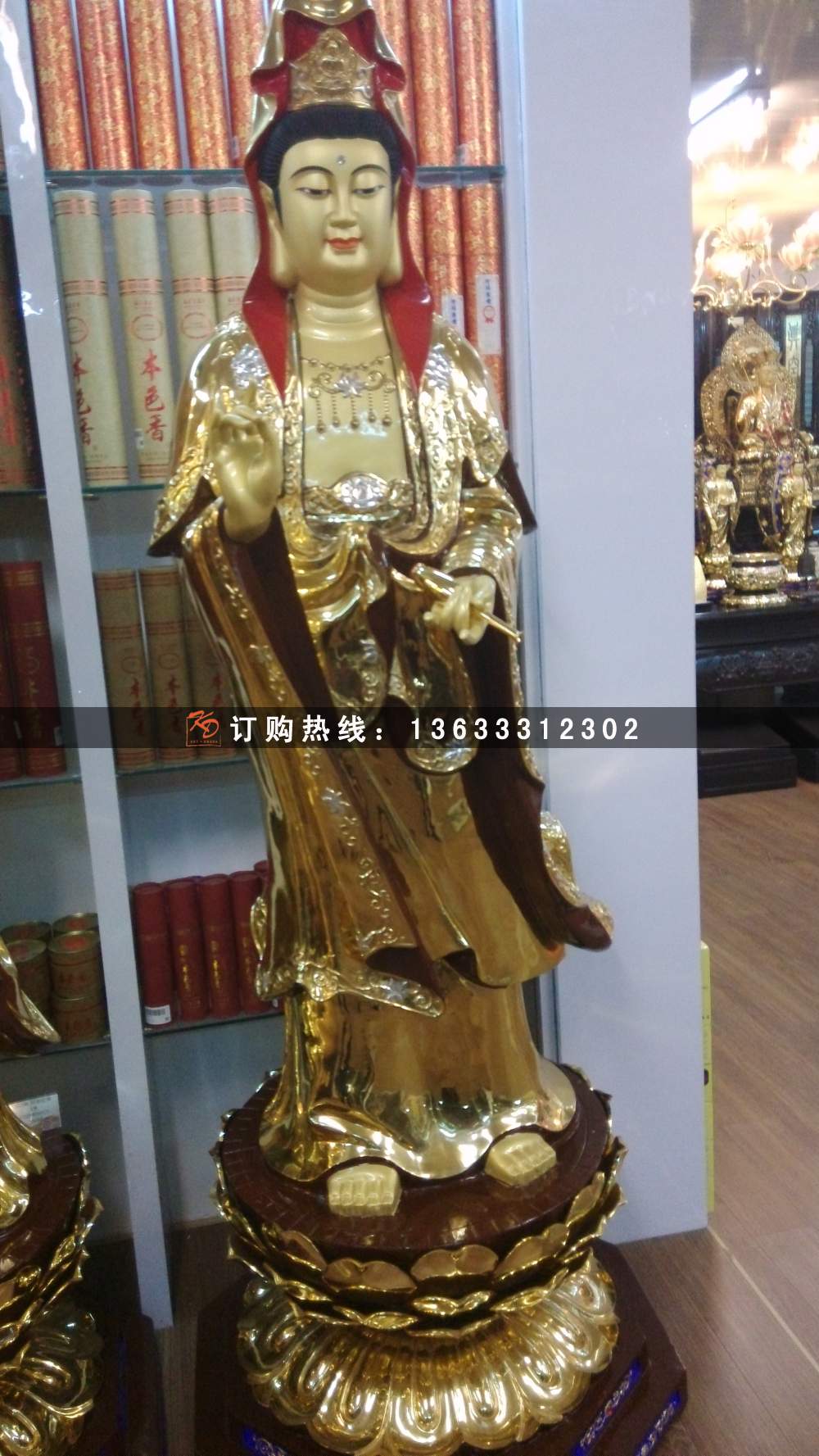供应四大金刚玻璃钢彩绘雕塑 玻璃钢弥彩绘勒菩萨佛像