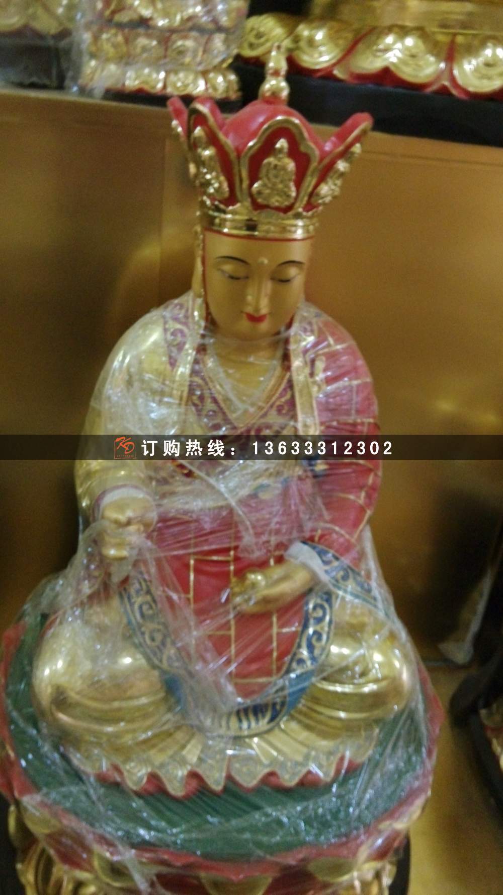 玻璃钢自在观音雕像 玻璃钢彩绘 彩绘佛像雕塑厂