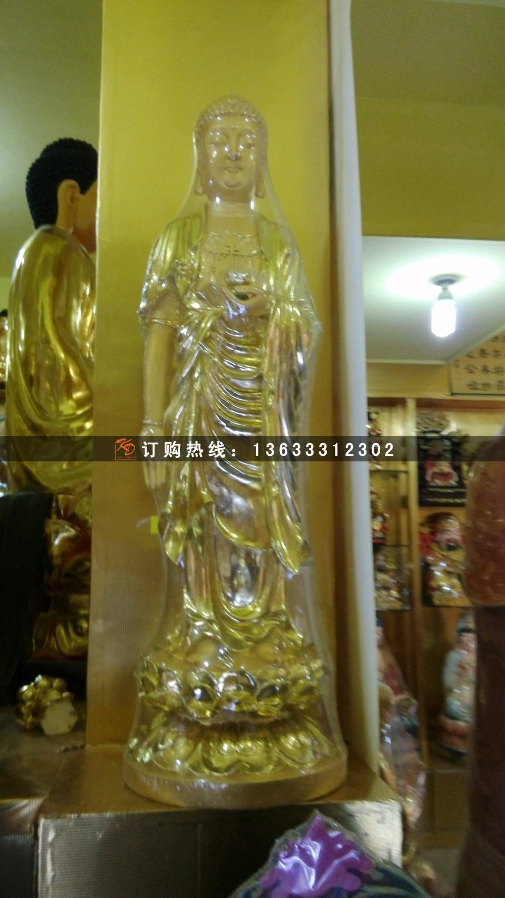 燃灯古佛树脂玻璃钢材质 雕塑彩绘 大型寺庙供奉神像定制