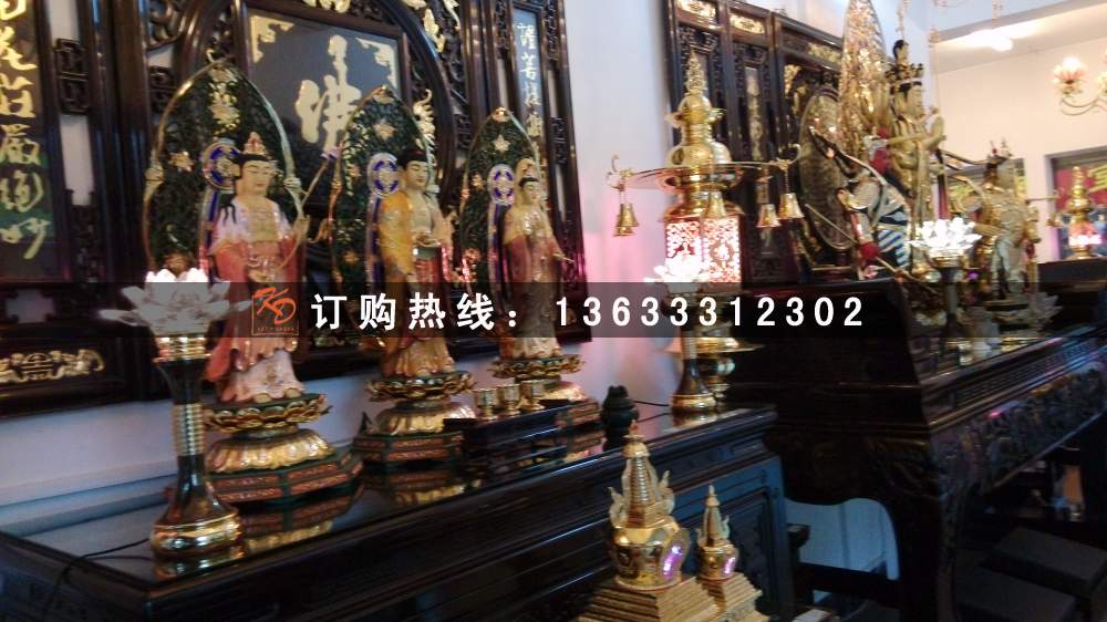 贴金彩绘玻璃钢神像 雕塑彩绘佛像 加工定制