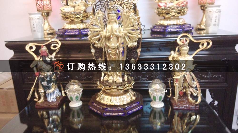 玻璃钢彩绘千手观音佛像 白衣观音佛像 玻璃钢观音佛像