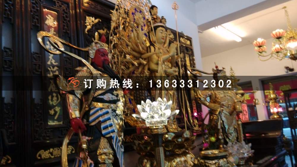 玻璃钢佛像雕塑厂 西方三圣 大势至 观音 玻璃钢彩绘