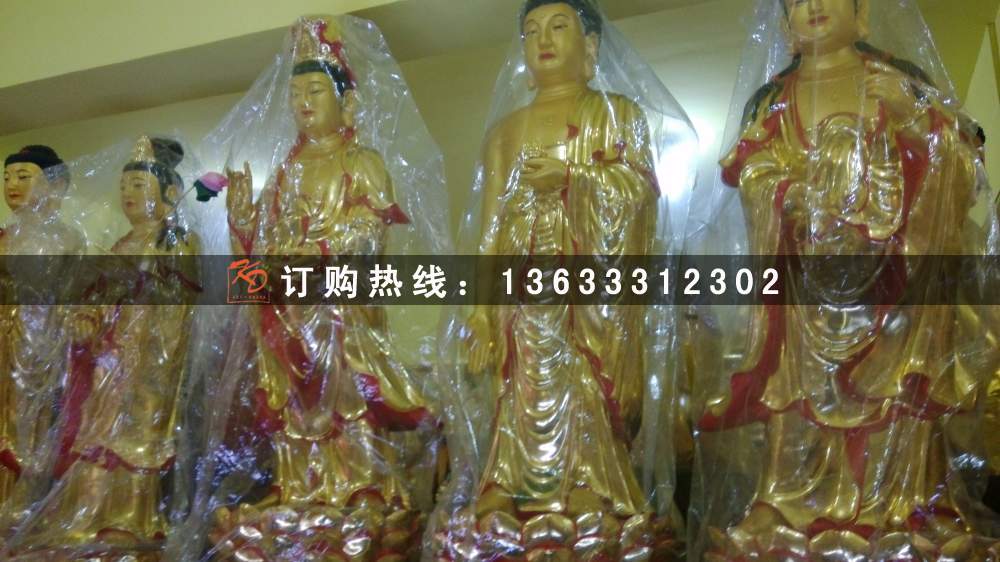 玻璃钢彩绘观音佛像 寺庙海岛观音三十二应身佛像