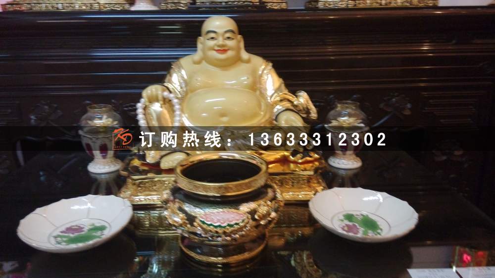 布袋罗汉彩绘玻璃钢神像 玻璃钢弥勒佛笑面大肚佛佛像雕塑厂家