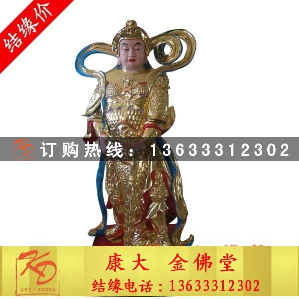 定制玻璃钢四大天王雕塑 景观园林寺庙供奉大型神像彩绘佛像雕塑