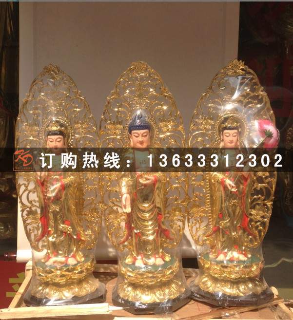 可定制玻璃钢仿铜佛像释迦摩尼雕塑树脂仿铜烤金人物大型寺庙摆件